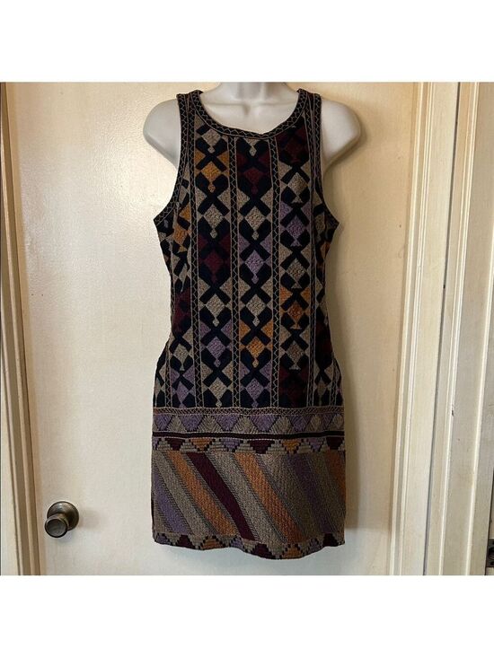 Free People Dresses & Skirts - Free People Multicolor Aztec Embroidered Mini Dress size S